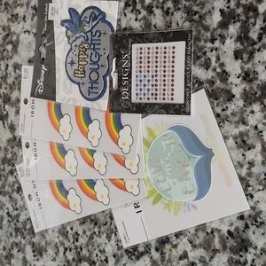 Iron ons variety pack flag bling, disney,rainbow x3, earth